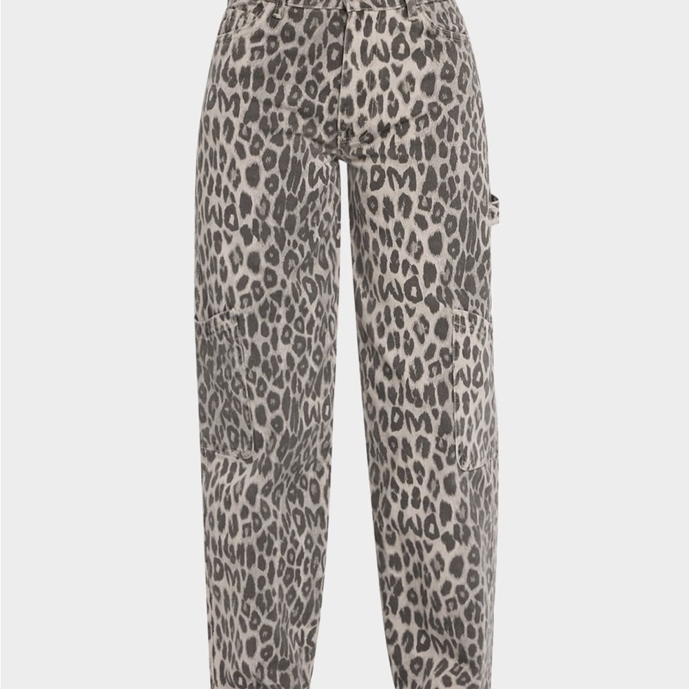 Leopard Print Flare & Wide Leg Jeans